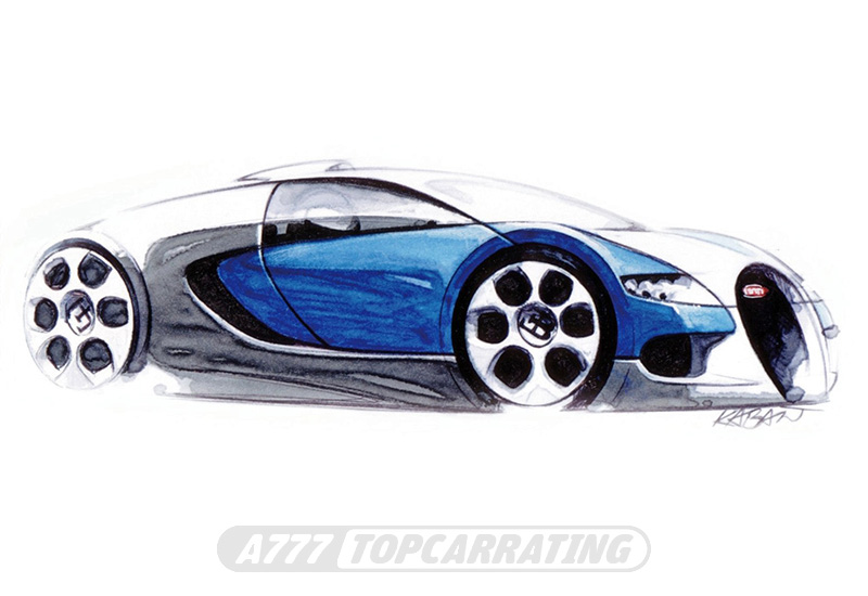 Рисунки автомобиля Bugatti Veyron 16.4 - скетчи