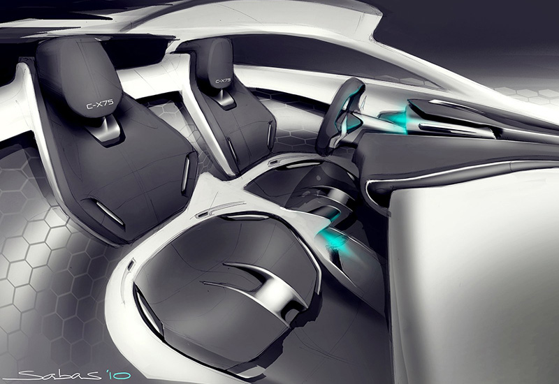 Рисунки автомобиля Jaguar C-X75 Concept - скетчи