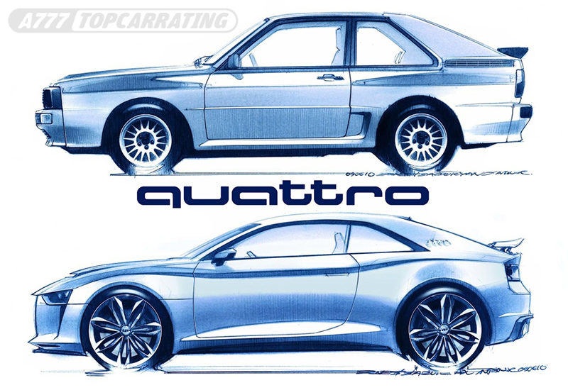 Рисунки автомобиля Audi Quattro Concept - скетчи