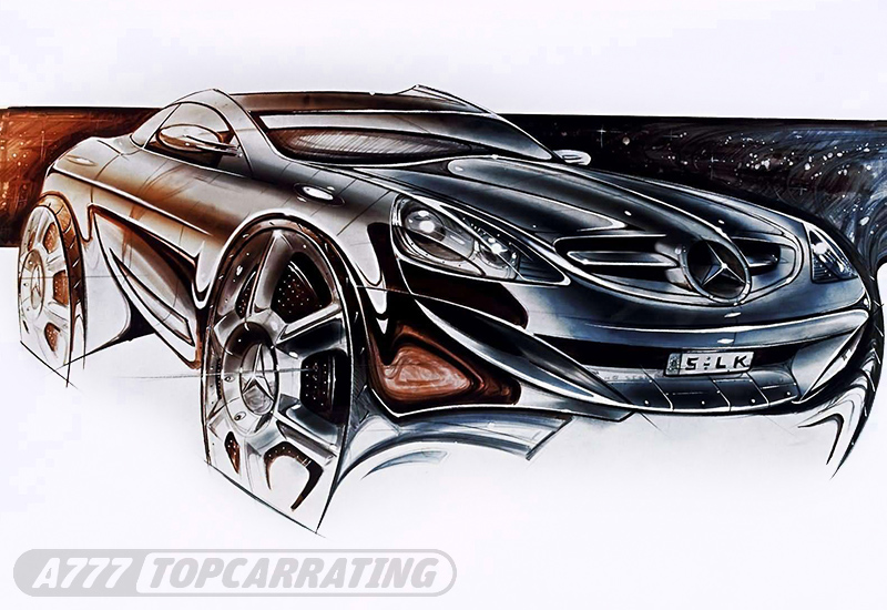 Рисунки автомобиля Mercedes-Benz SLK 55 AMG Black Series - скетчи