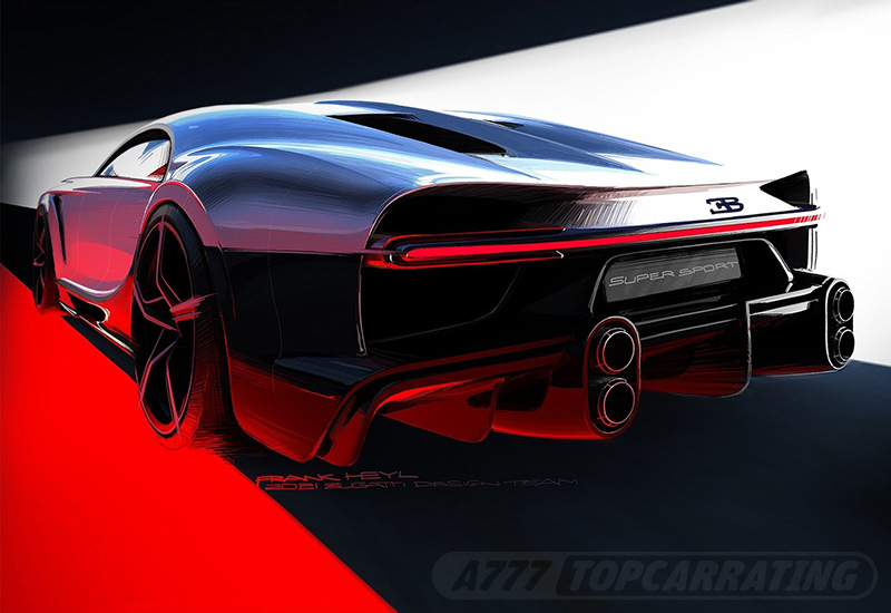 Рисунки автомобиля Bugatti Chiron Super Sport - скетчи