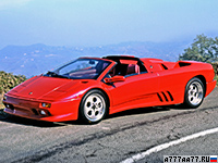 1995 Lamborghini Diablo VT Roadster = 324 км/ч. 492 л.с. 4.4 сек.