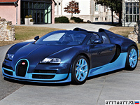 2012 Bugatti Veyron Grand Sport Vitesse = 410 км/ч. 1200 л.с. 2.6 сек.