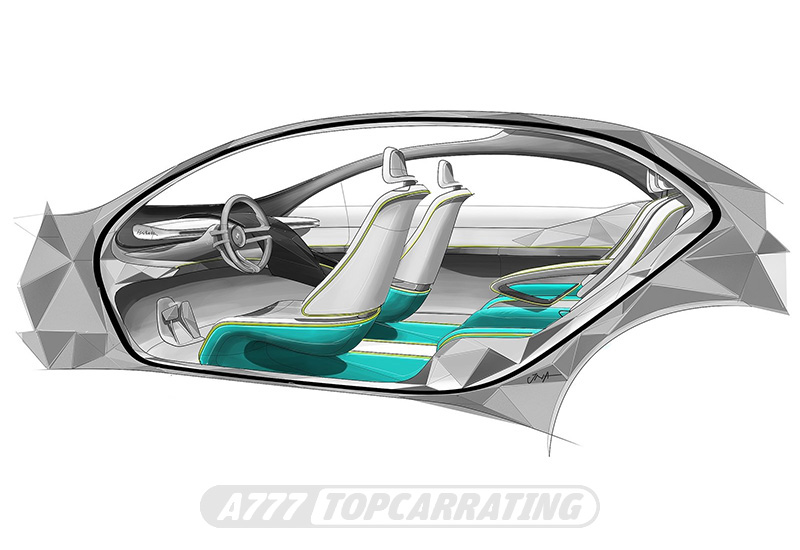 Профессиональный скетч интерьера автомобиля Borgward (цифровая работа в Фотошопе)