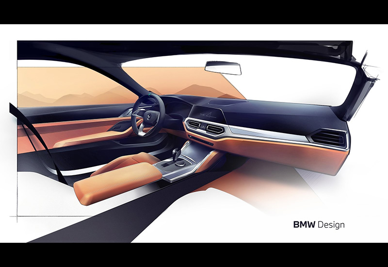 Эскиз приборной панели спорткара BMW