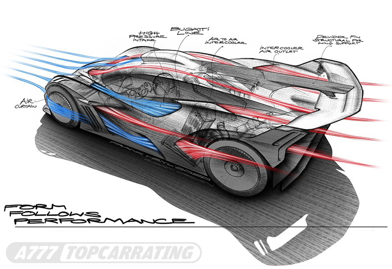 Технический эскиз механики эксклюзивного авто Bugatti