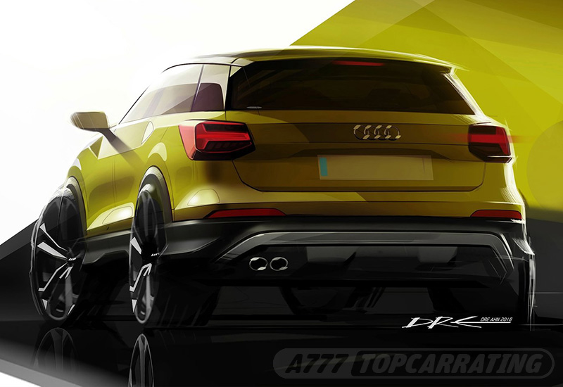 Лучший скетч джипа Audi, показывающий внедорожного автомобиля в перспективе, с заднего ракурса, использован планшет и ПК