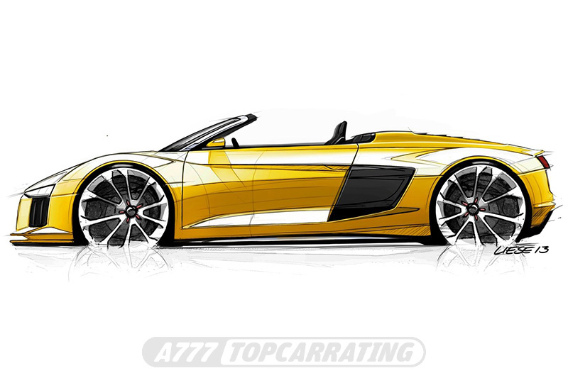 Рисунки автомобиля Audi R8 Spyder - скетчи