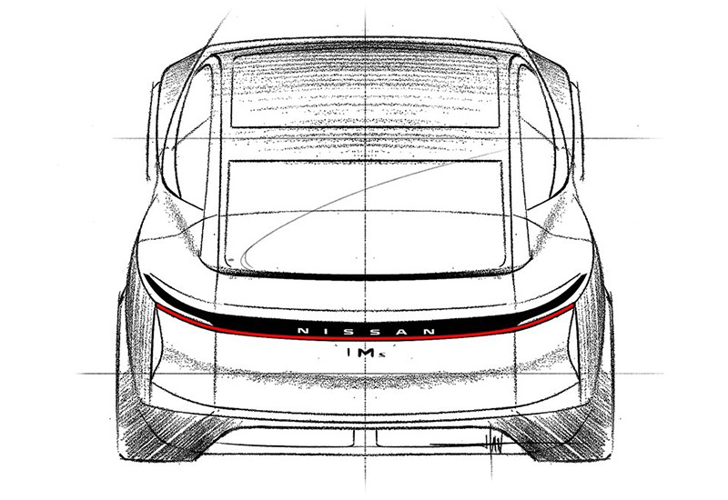 Рисунок люксового автомобиля с видом кормы, сверху