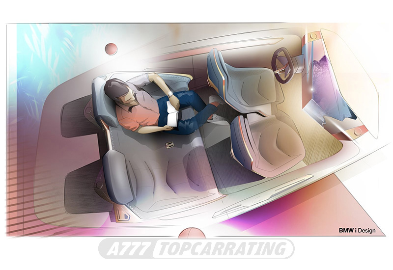 Артистичный рисунок мини-автомобиля BMW - в прекрасном исполнении художника, скетч выполнен вручную с пост-обработкой в Photoshop