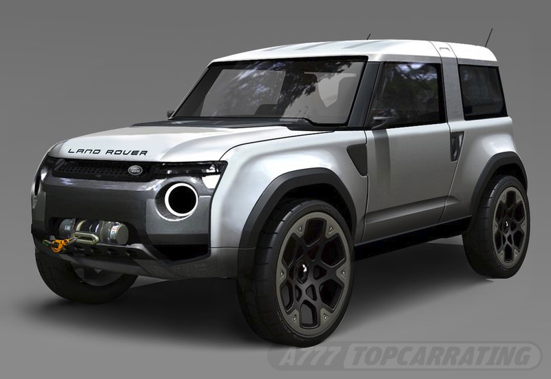 Эскиз внедорожника Land Rover в перспективе, спереди (это 3d моделирование)