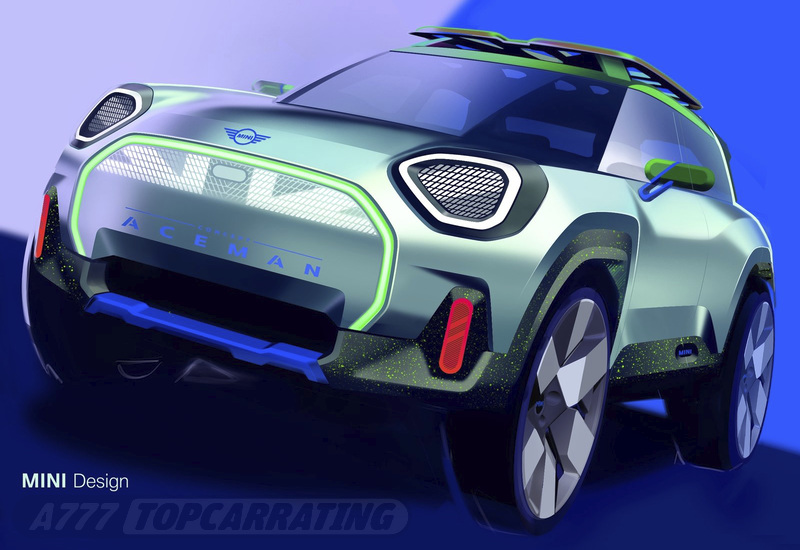 Качественный рисунок мини-автомобиля, нарисованный в положении вида спереди (цифровая работа в Фотошопе)