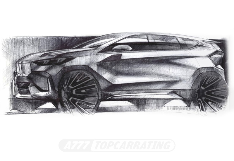 Рисунок BMW X1 2023 - дизайн джипа, скетч внедорожника